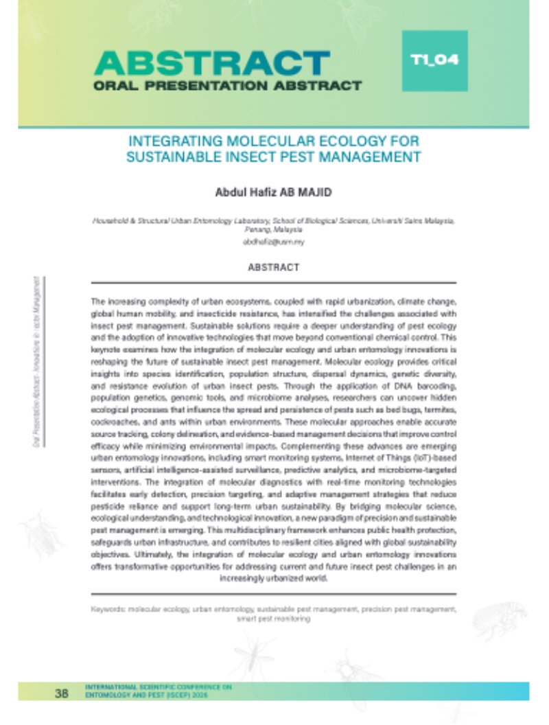 INTERNATIONAL SCIENTIFIC CONFERENCE ON ENTOMOLOGY AND PEST 2026 — page 39