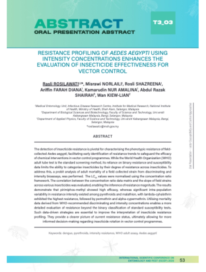 INTERNATIONAL SCIENTIFIC CONFERENCE ON ENTOMOLOGY AND PEST 2026 — page 54