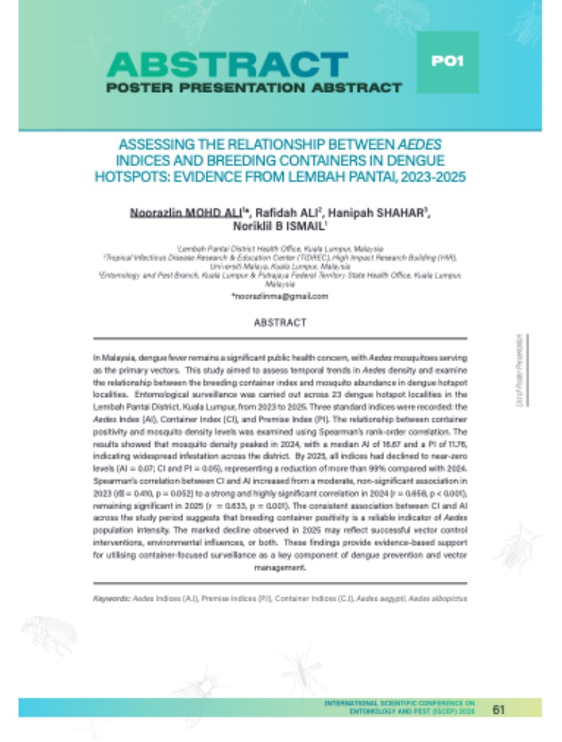 INTERNATIONAL SCIENTIFIC CONFERENCE ON ENTOMOLOGY AND PEST 2026 — page 62
