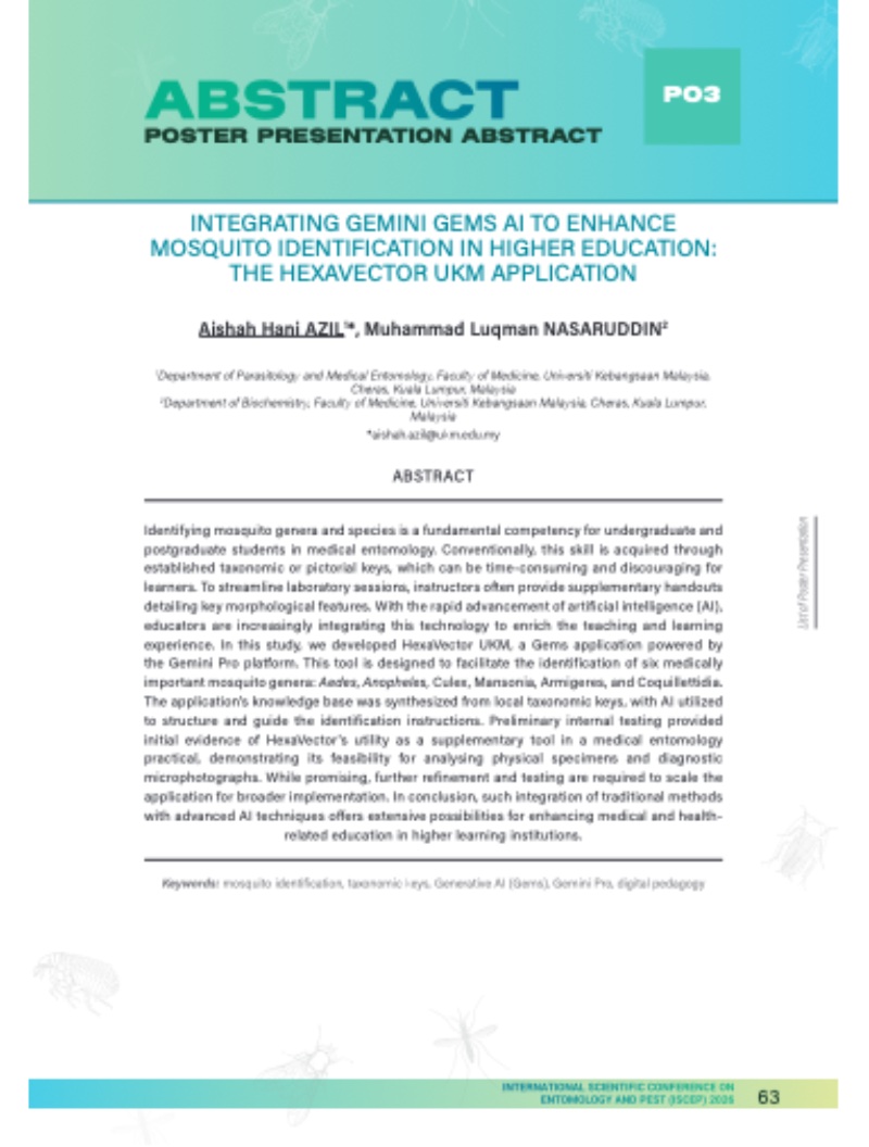 INTERNATIONAL SCIENTIFIC CONFERENCE ON ENTOMOLOGY AND PEST 2026 — page 64