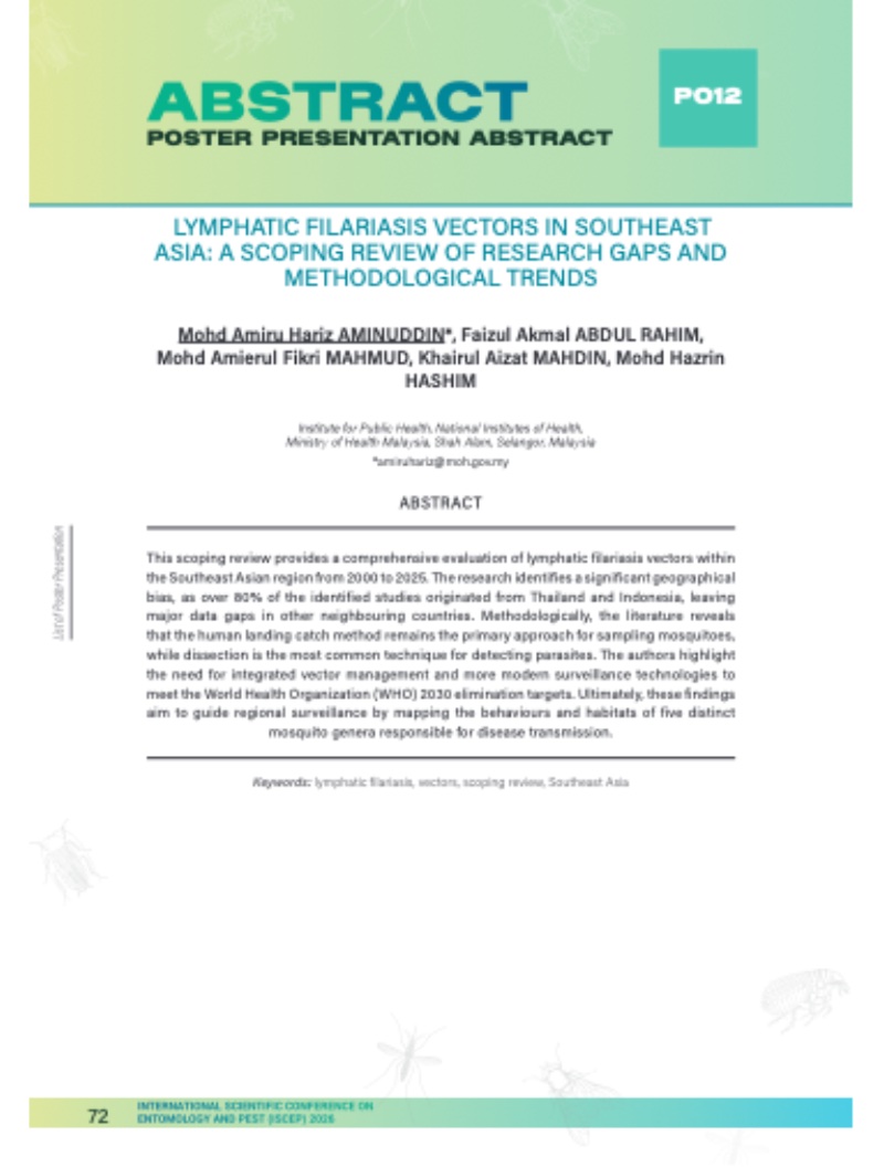 INTERNATIONAL SCIENTIFIC CONFERENCE ON ENTOMOLOGY AND PEST 2026 — page 73