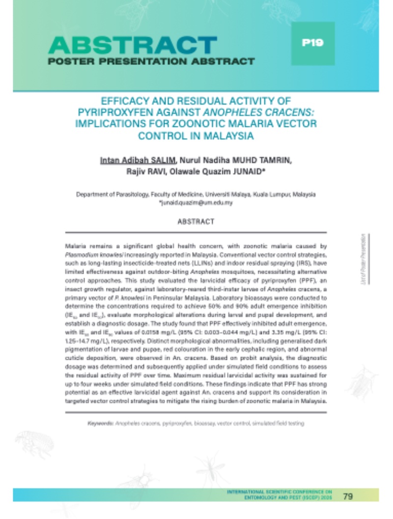INTERNATIONAL SCIENTIFIC CONFERENCE ON ENTOMOLOGY AND PEST 2026 — page 80