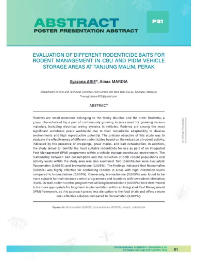 INTERNATIONAL SCIENTIFIC CONFERENCE ON ENTOMOLOGY AND PEST 2026 — page 82