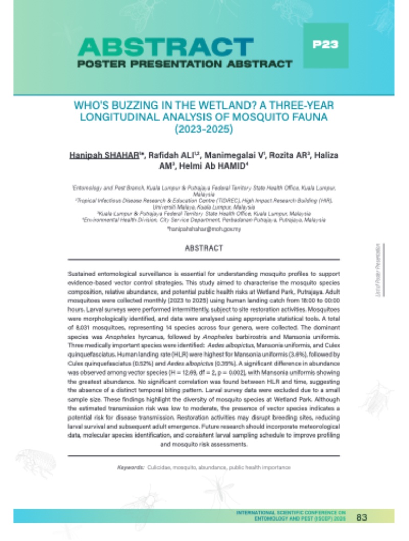 INTERNATIONAL SCIENTIFIC CONFERENCE ON ENTOMOLOGY AND PEST 2026 — page 84