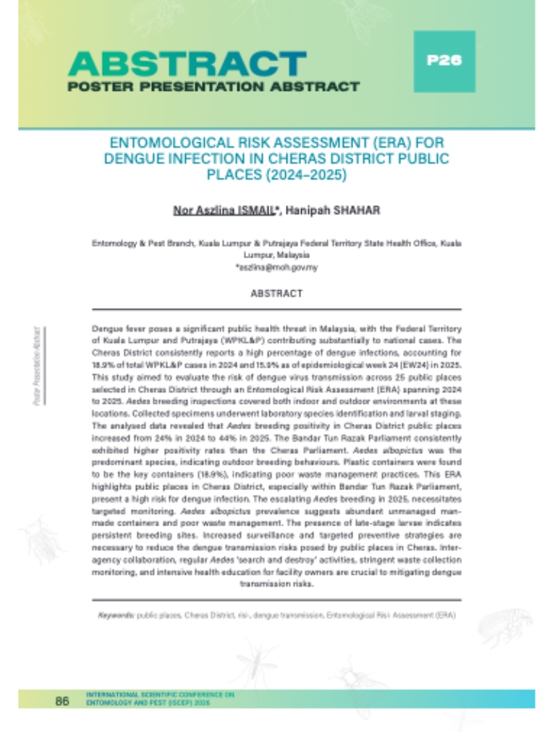 INTERNATIONAL SCIENTIFIC CONFERENCE ON ENTOMOLOGY AND PEST 2026 — page 87