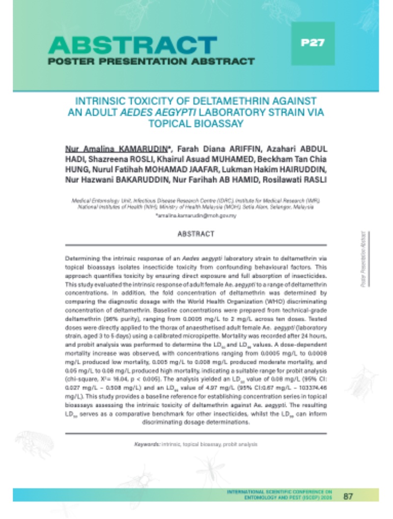 INTERNATIONAL SCIENTIFIC CONFERENCE ON ENTOMOLOGY AND PEST 2026 — page 88