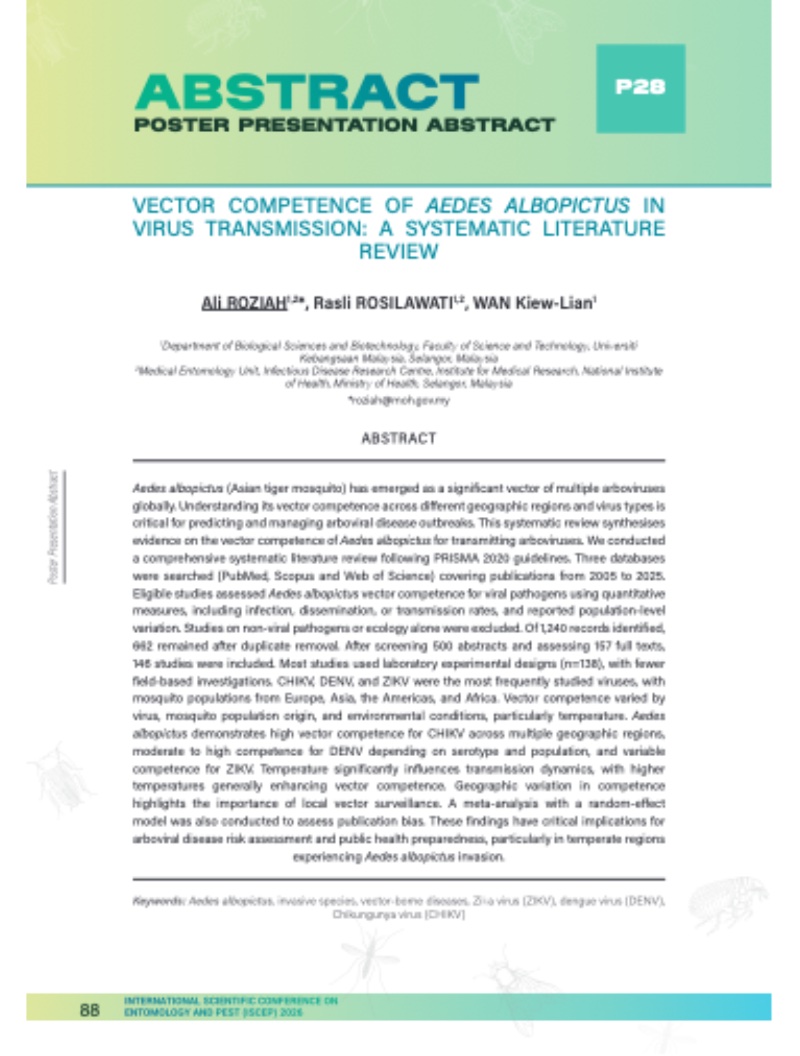 INTERNATIONAL SCIENTIFIC CONFERENCE ON ENTOMOLOGY AND PEST 2026 — page 89
