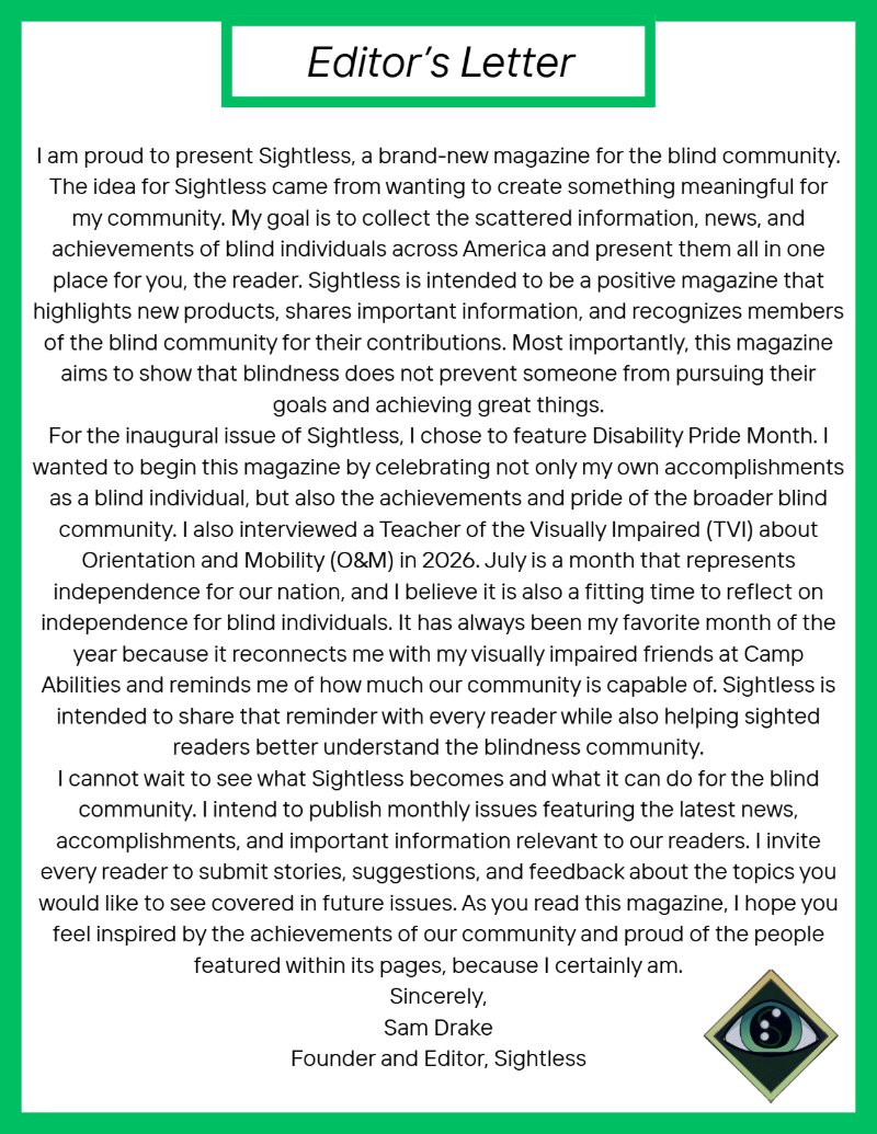 Sightless Magazine July Edition — page 3