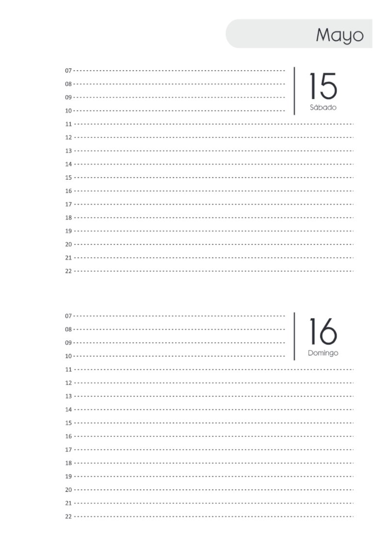 AGENDA DOS DIAS HORIZONTAL — page 105