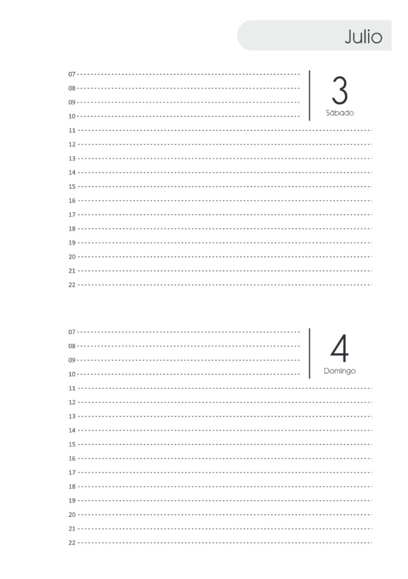 AGENDA DOS DIAS HORIZONTAL — page 139
