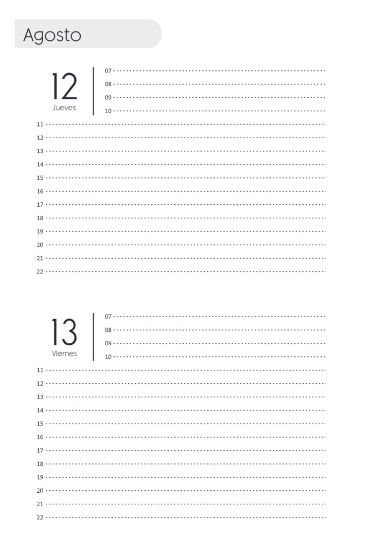 AGENDA DOS DIAS HORIZONTAL — page 166