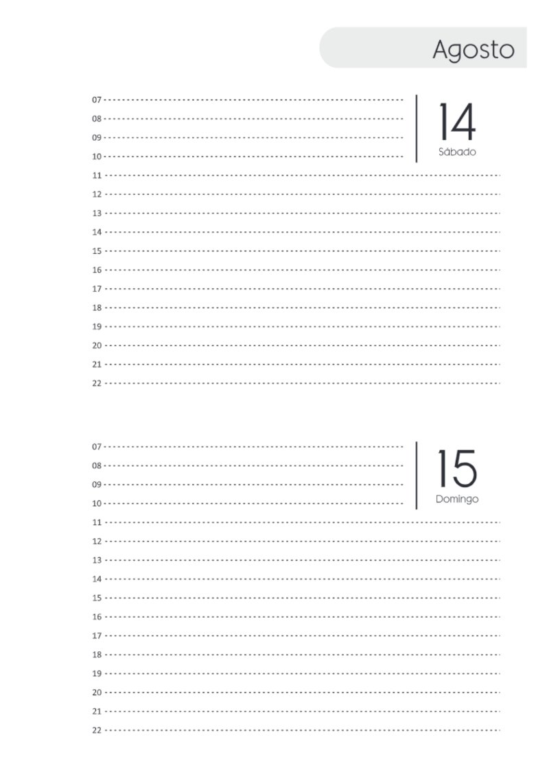 AGENDA DOS DIAS HORIZONTAL — page 167