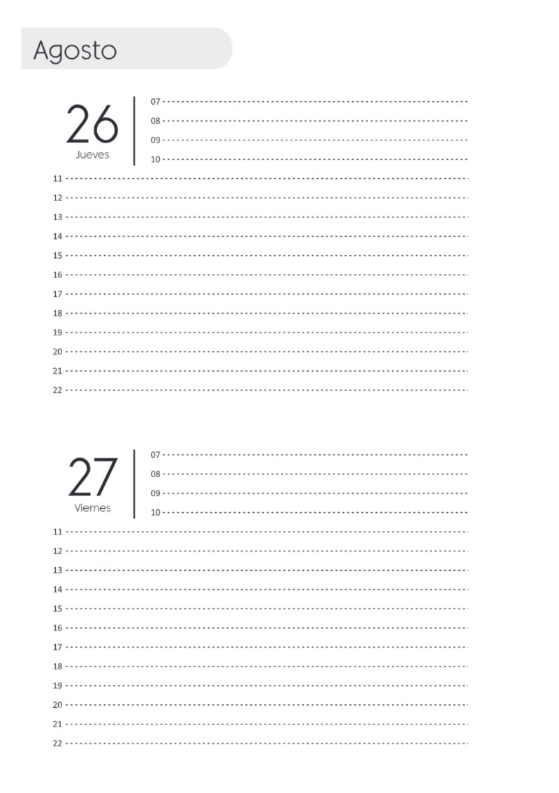 AGENDA DOS DIAS HORIZONTAL — page 174