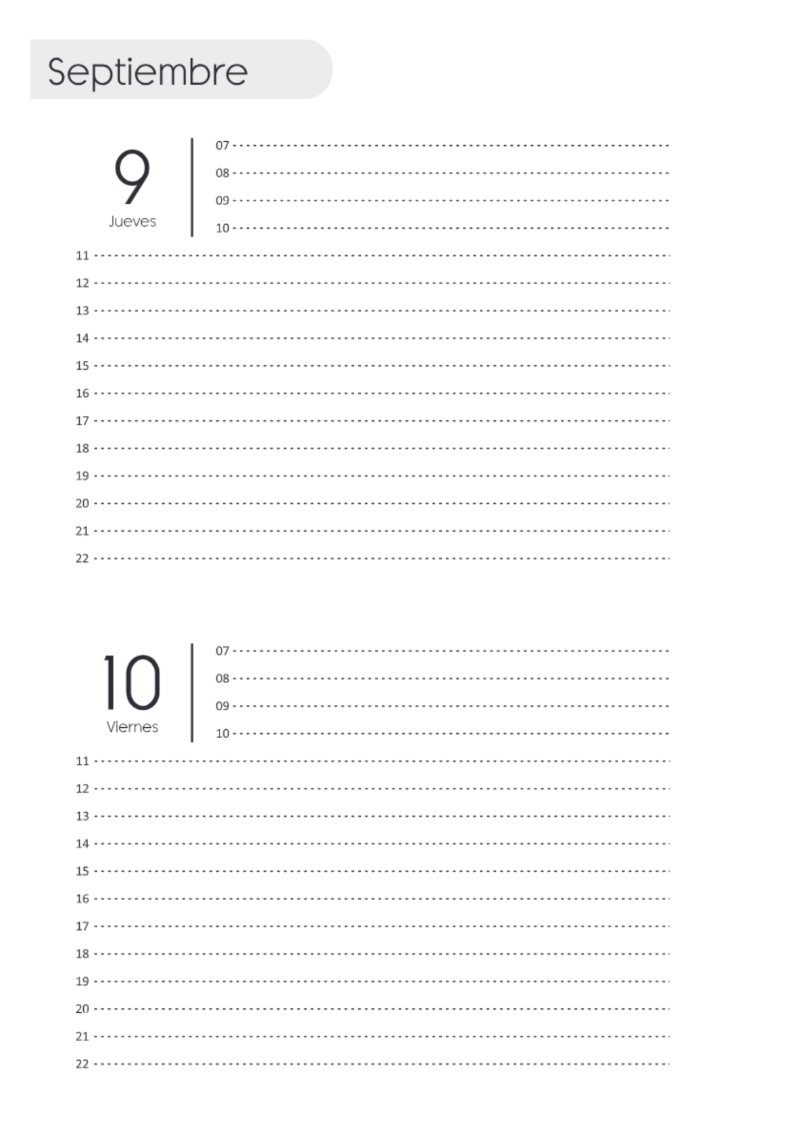 AGENDA DOS DIAS HORIZONTAL — page 186