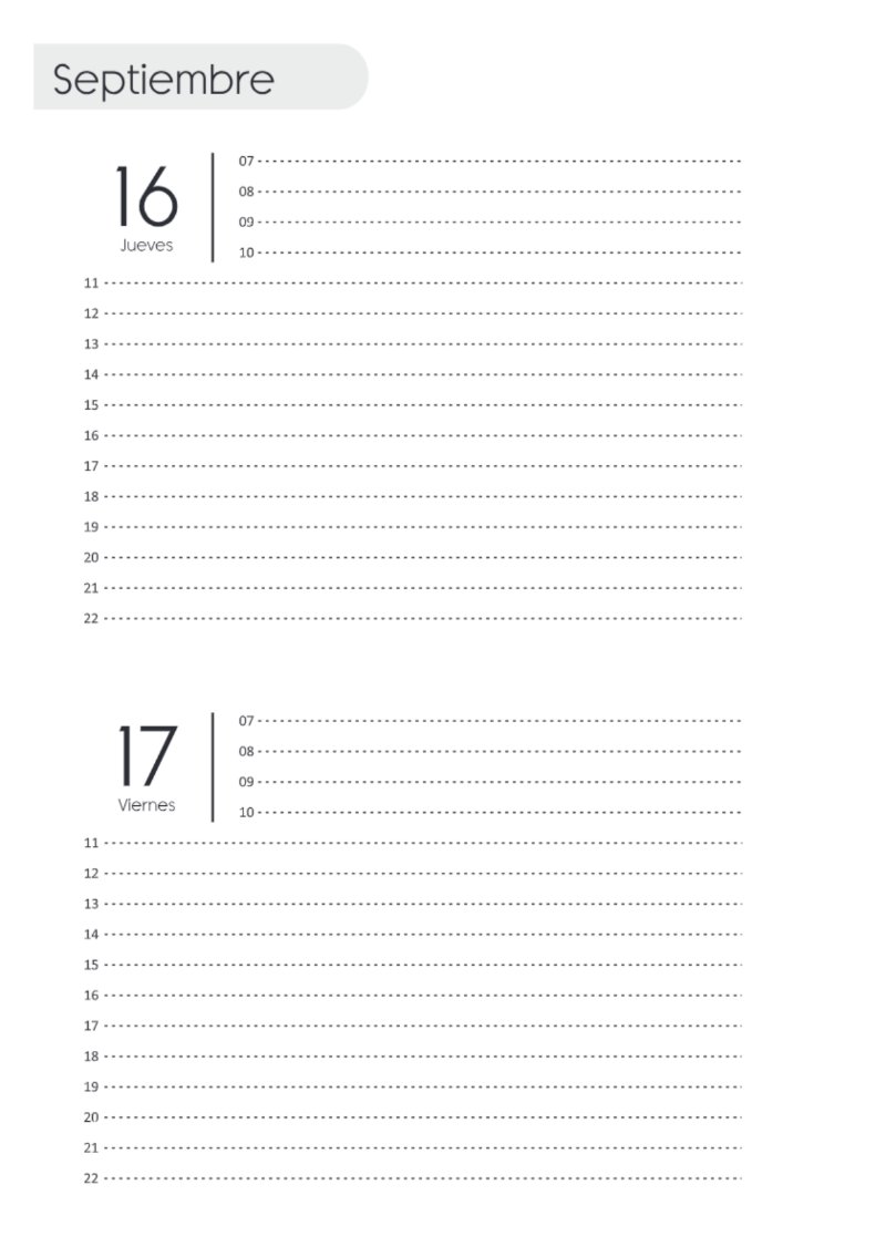AGENDA DOS DIAS HORIZONTAL — page 190