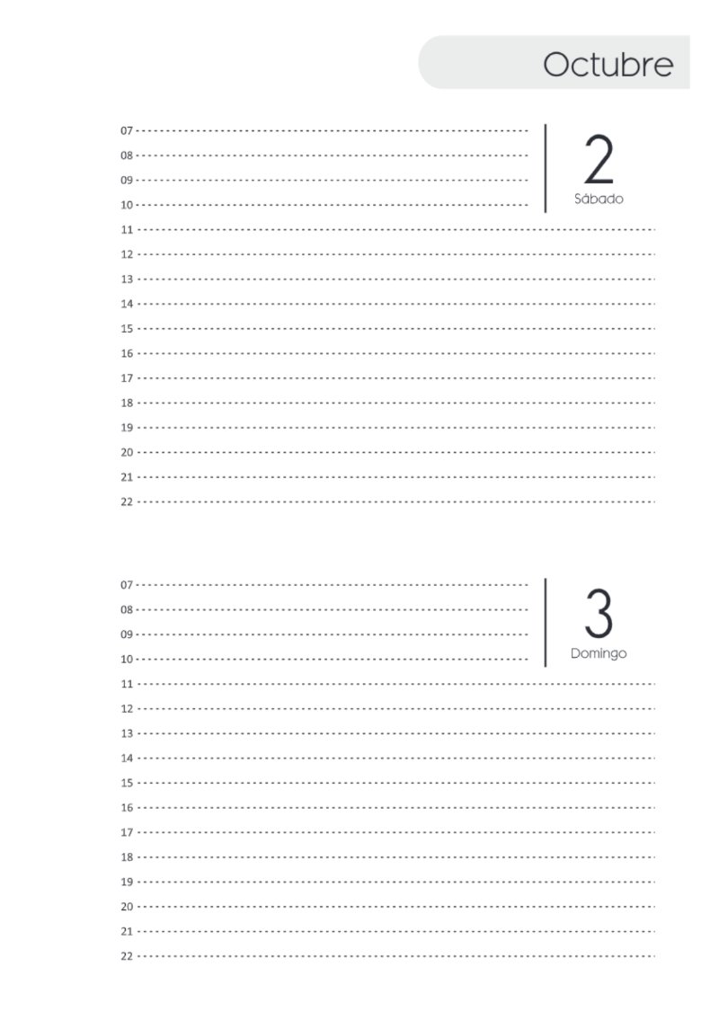 AGENDA DOS DIAS HORIZONTAL — page 203