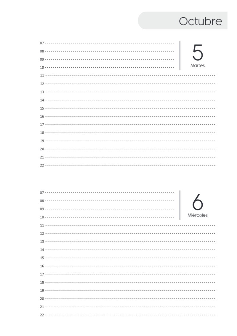 AGENDA DOS DIAS HORIZONTAL — page 205