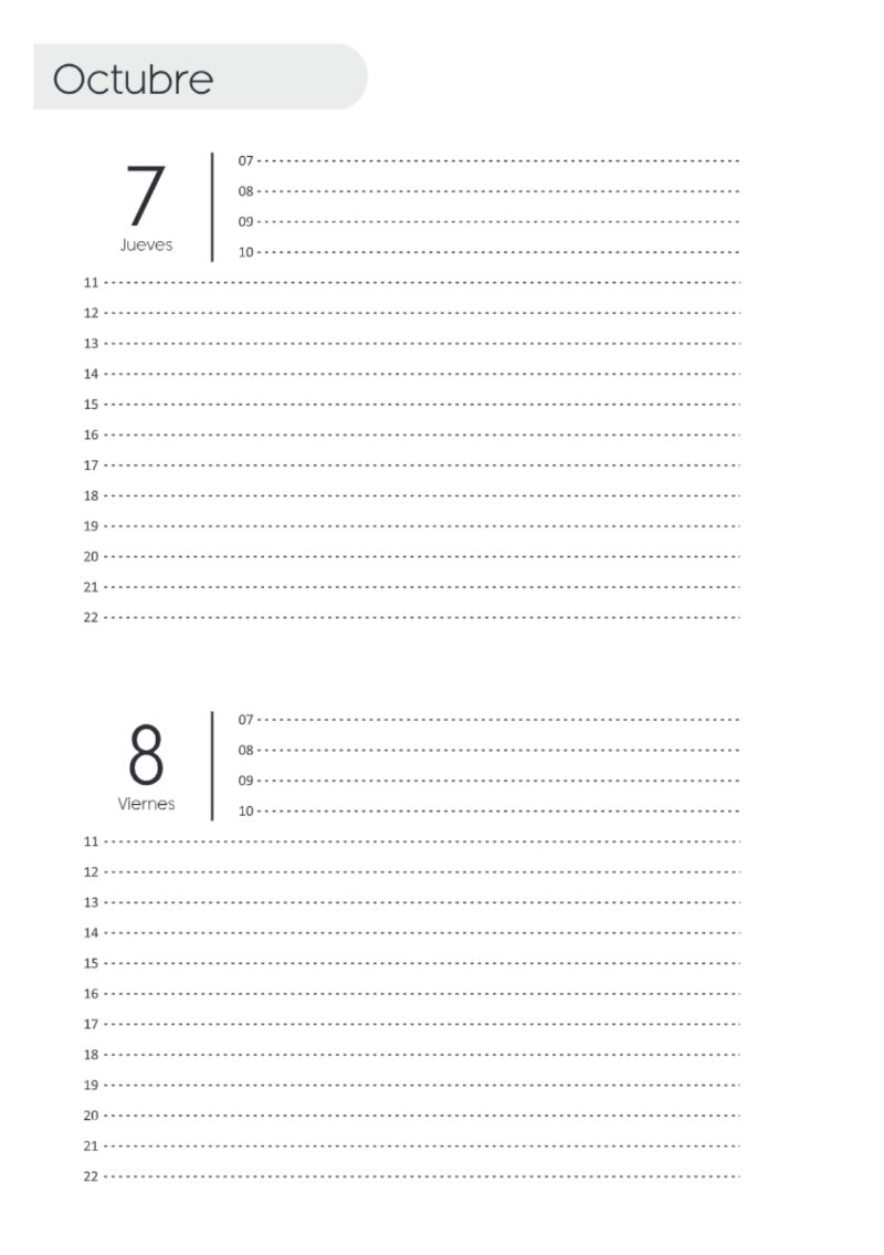 AGENDA DOS DIAS HORIZONTAL — page 206