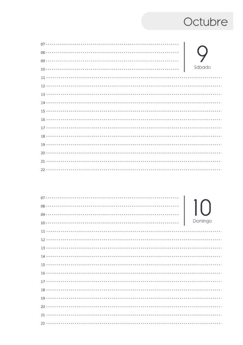 AGENDA DOS DIAS HORIZONTAL — page 207