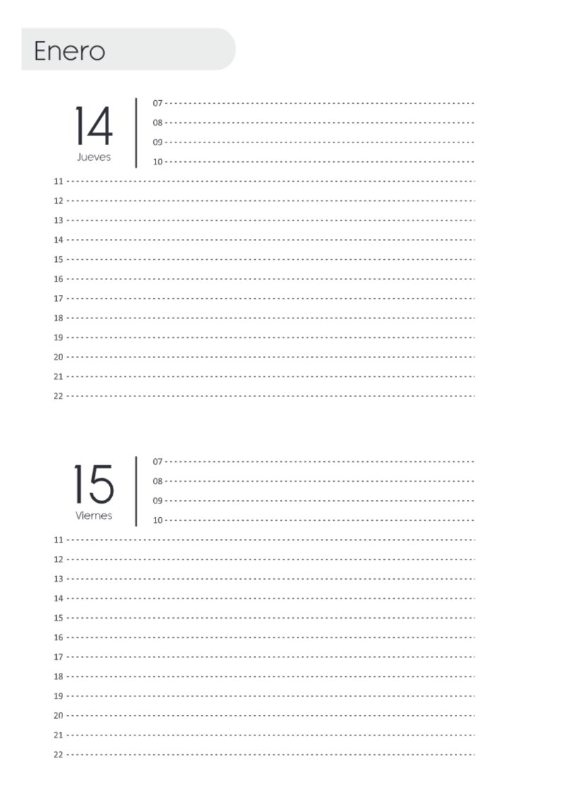 AGENDA DOS DIAS HORIZONTAL — page 22