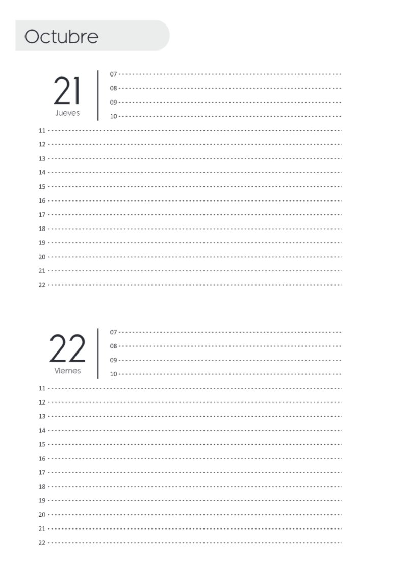 AGENDA DOS DIAS HORIZONTAL — page 214