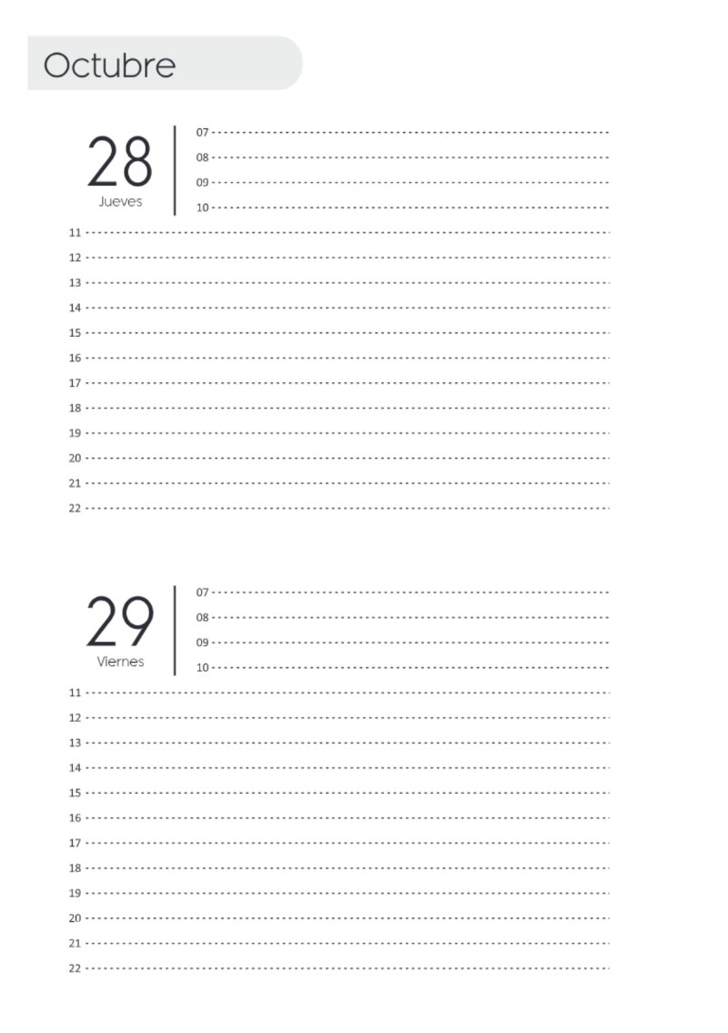 AGENDA DOS DIAS HORIZONTAL — page 218