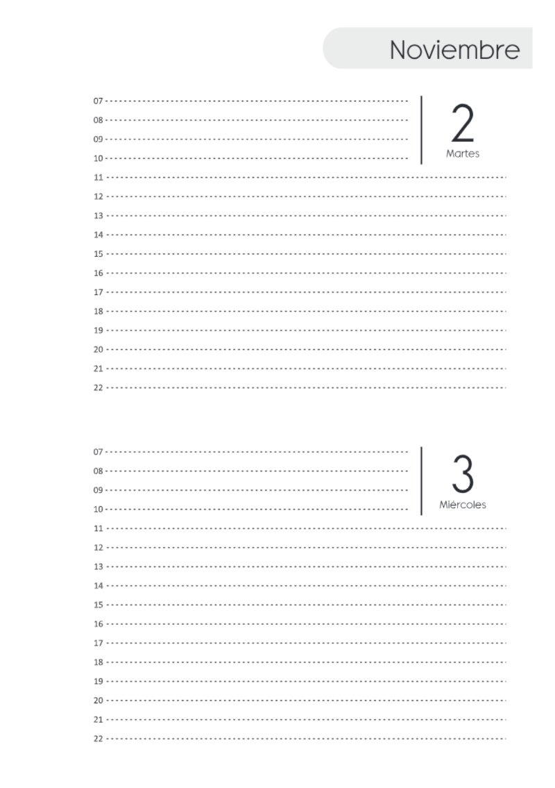 AGENDA DOS DIAS HORIZONTAL — page 225