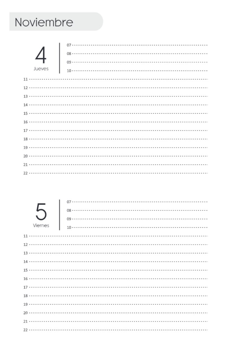 AGENDA DOS DIAS HORIZONTAL — page 226