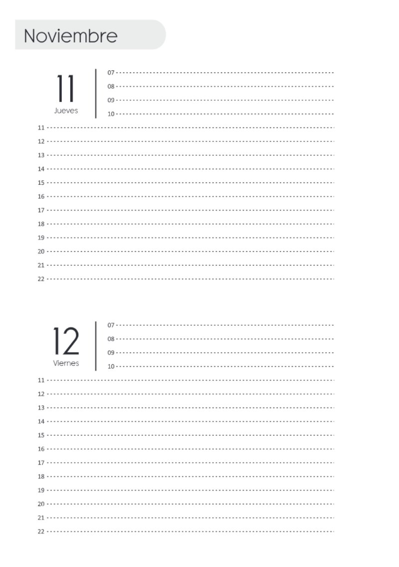 AGENDA DOS DIAS HORIZONTAL — page 230