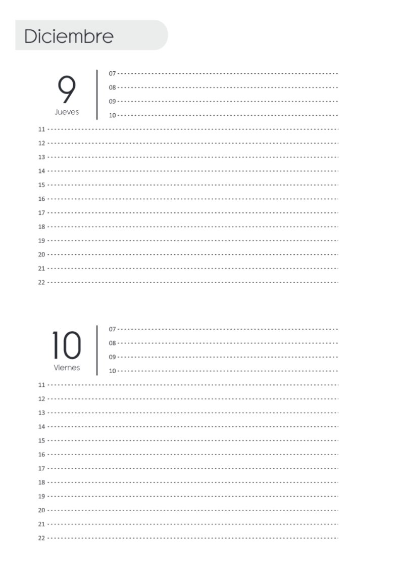 AGENDA DOS DIAS HORIZONTAL — page 250