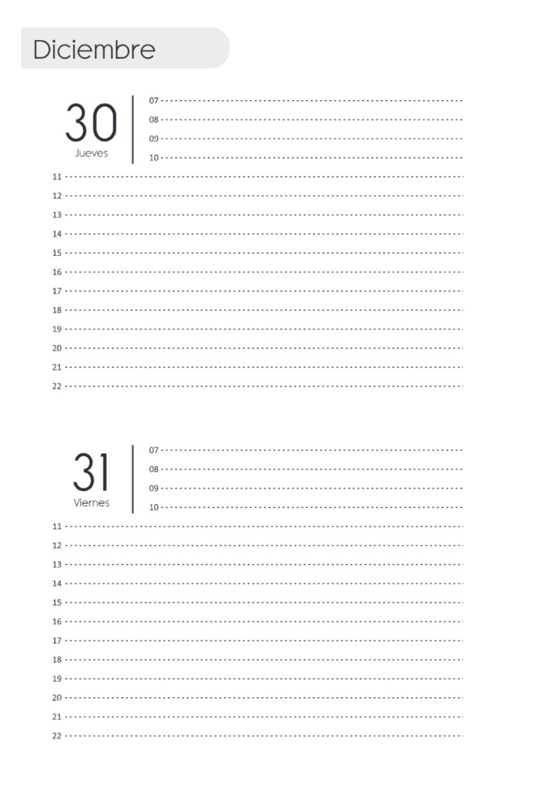 AGENDA DOS DIAS HORIZONTAL — page 262
