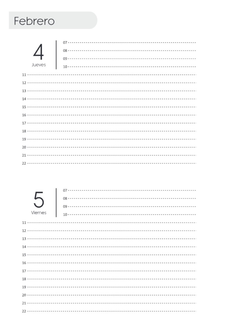 AGENDA DOS DIAS HORIZONTAL — page 38