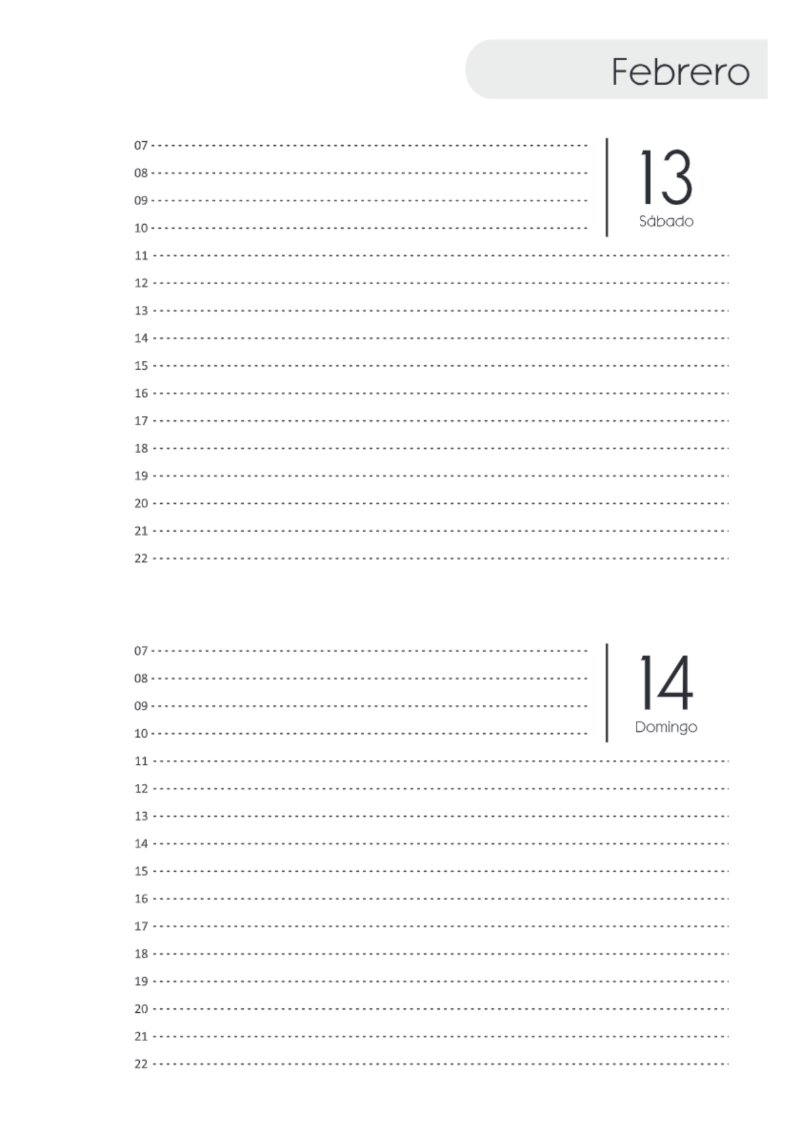 AGENDA DOS DIAS HORIZONTAL — page 43