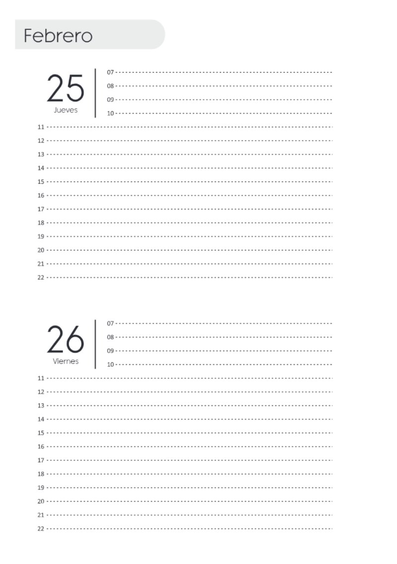 AGENDA DOS DIAS HORIZONTAL — page 50