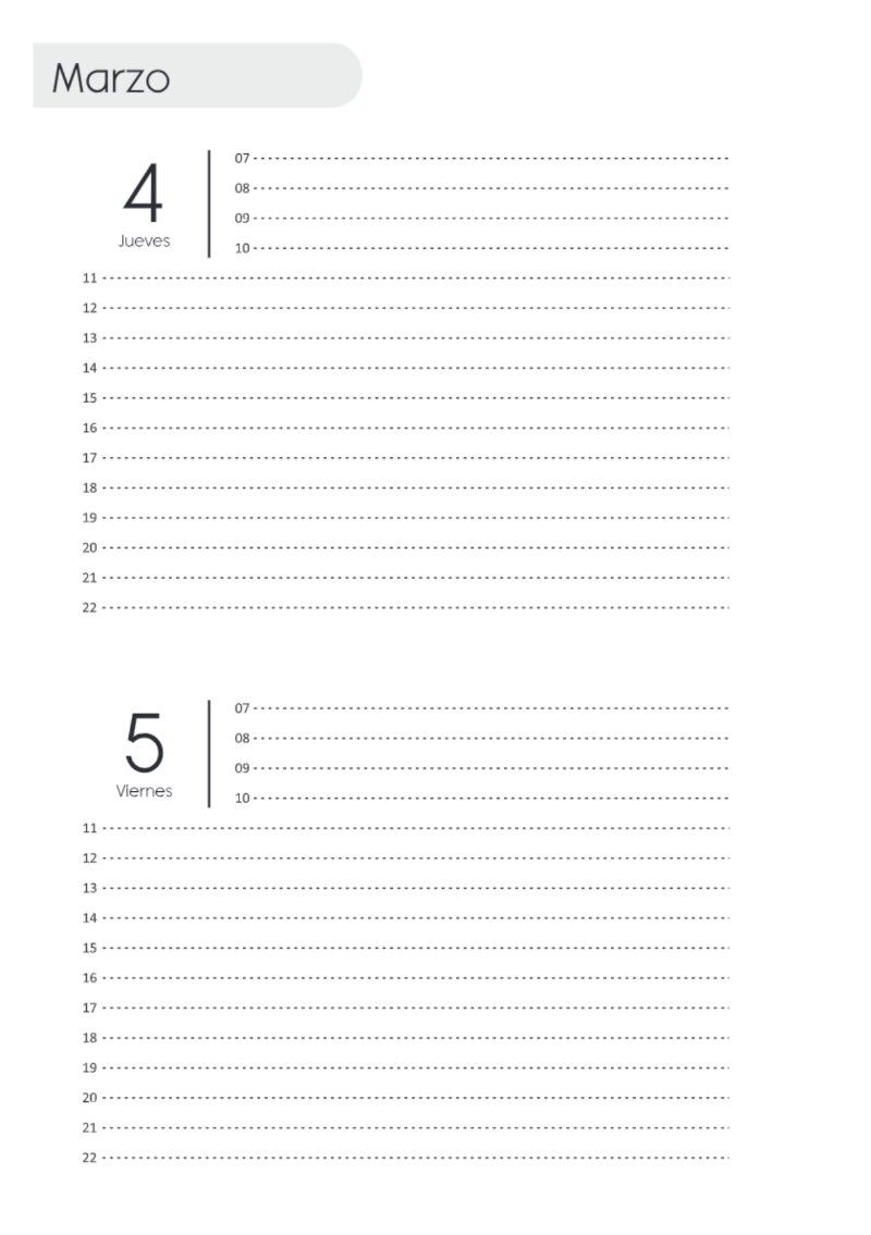 AGENDA DOS DIAS HORIZONTAL — page 58
