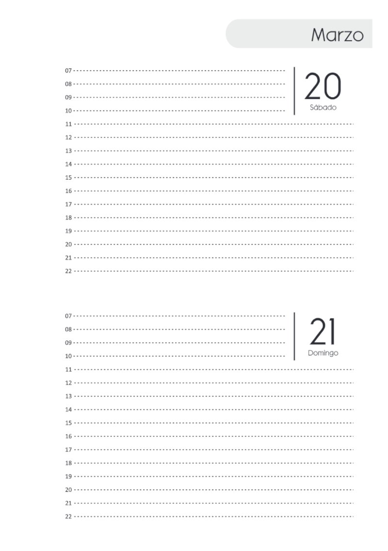 AGENDA DOS DIAS HORIZONTAL — page 67
