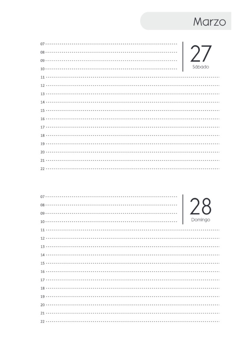 AGENDA DOS DIAS HORIZONTAL — page 71