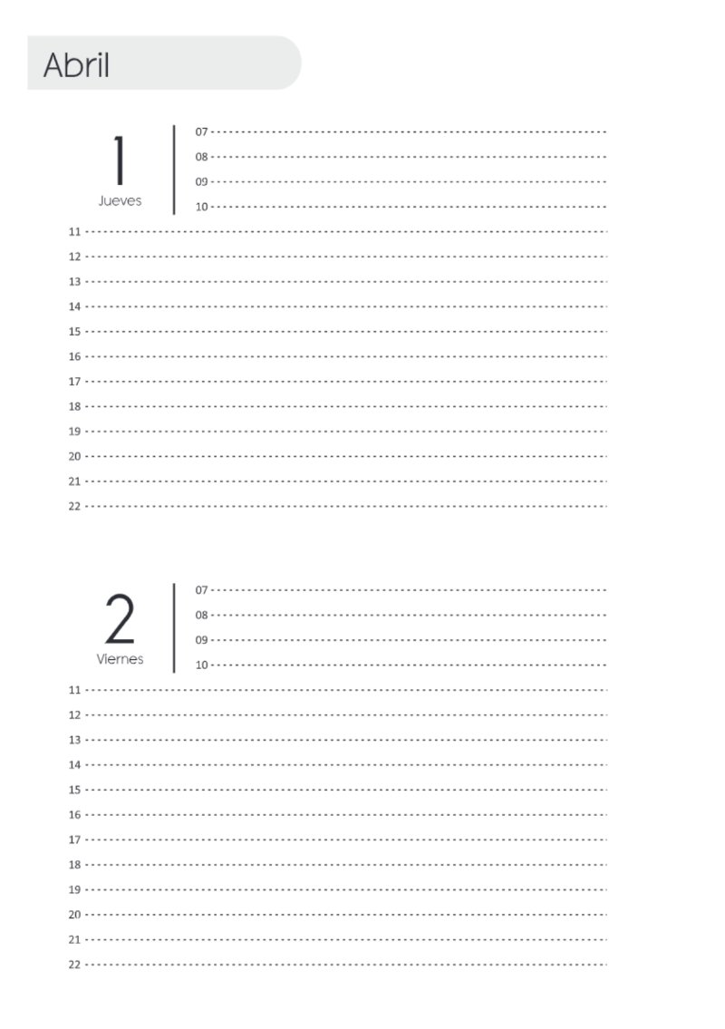 AGENDA DOS DIAS HORIZONTAL — page 78