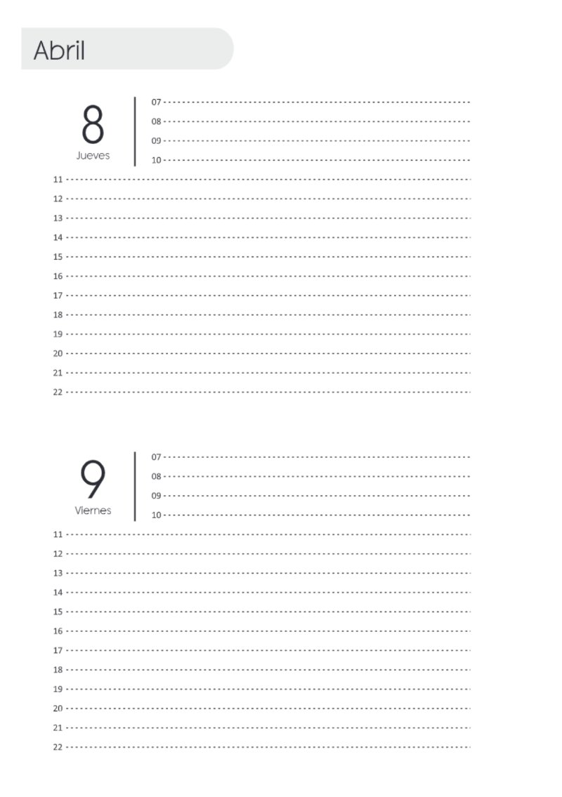 AGENDA DOS DIAS HORIZONTAL — page 82