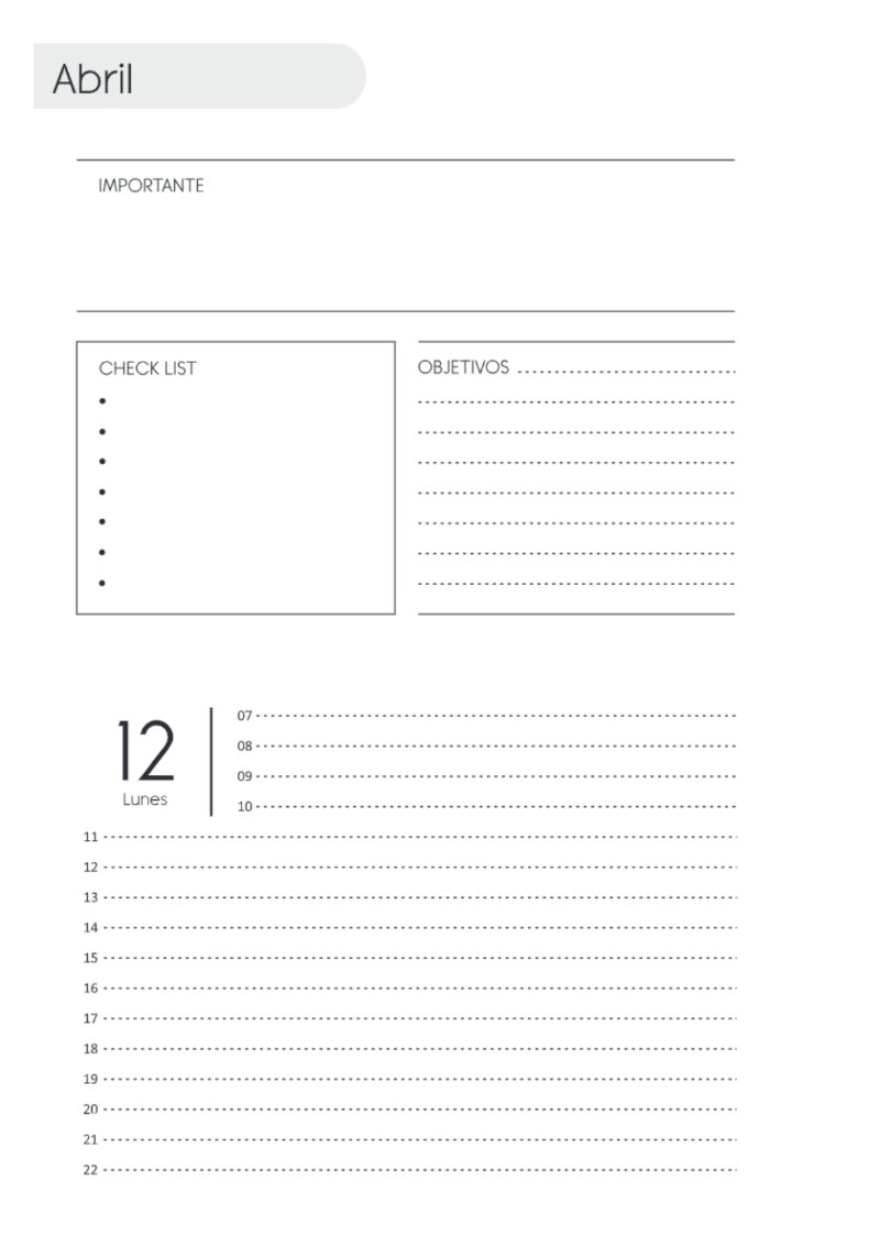 AGENDA DOS DIAS HORIZONTAL — page 84