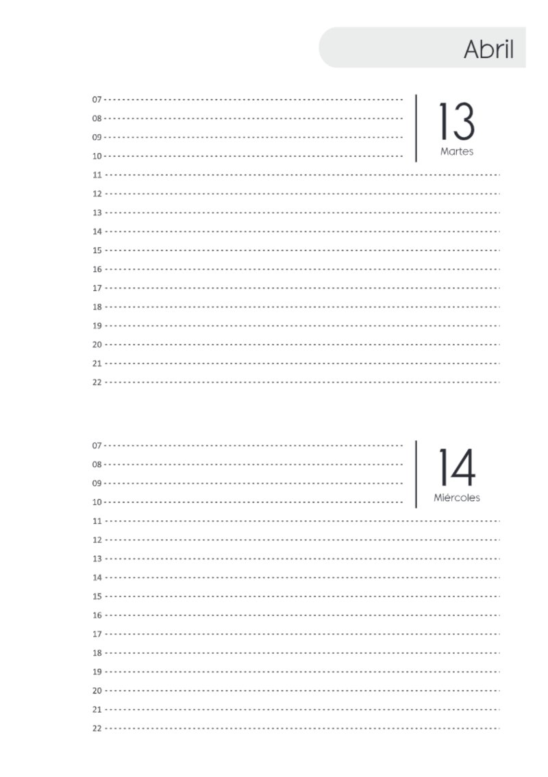 AGENDA DOS DIAS HORIZONTAL — page 85