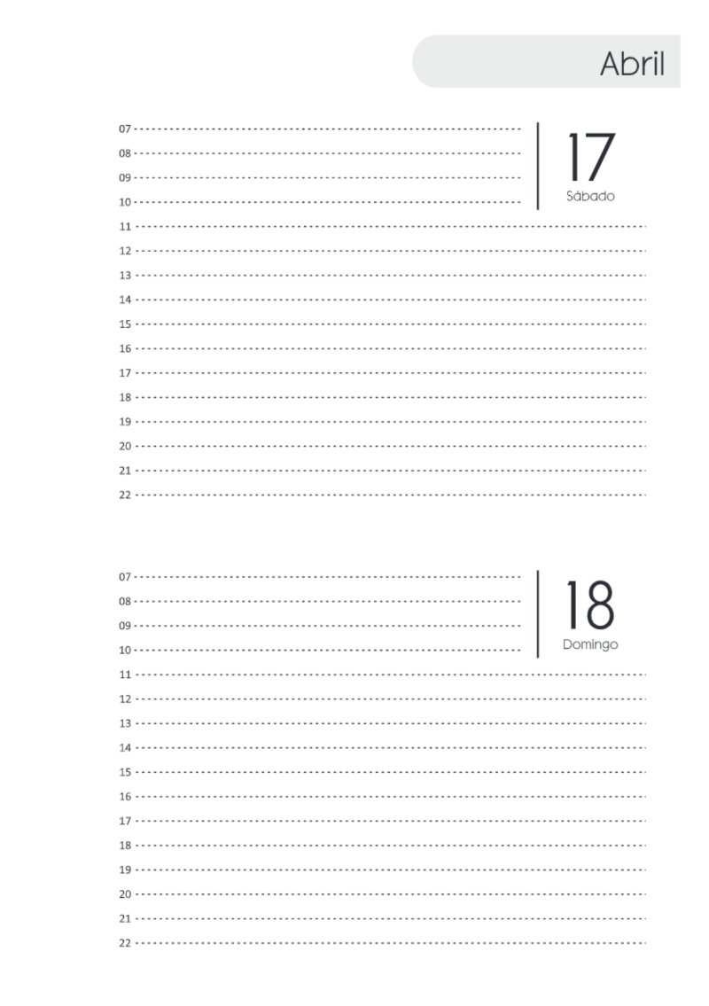 AGENDA DOS DIAS HORIZONTAL — page 87