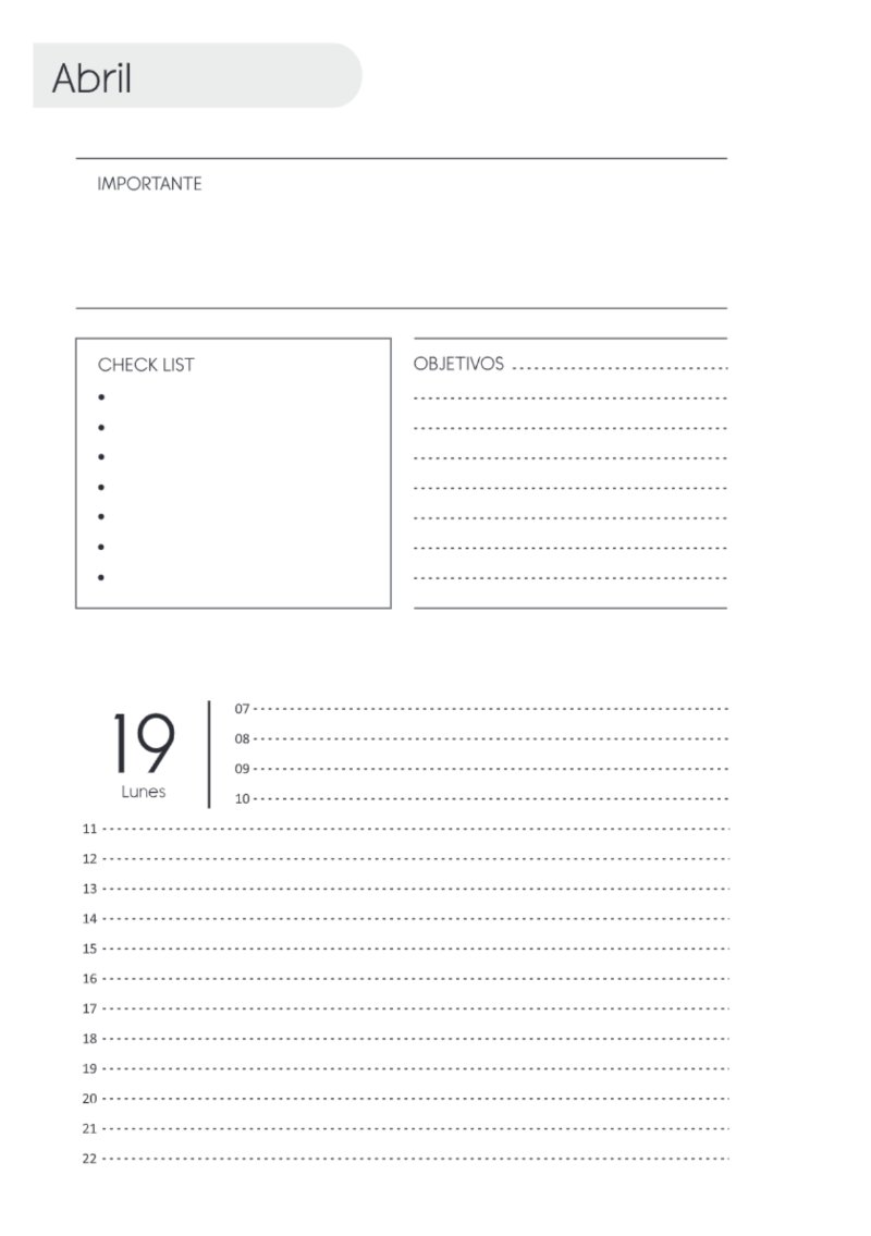 AGENDA DOS DIAS HORIZONTAL — page 88