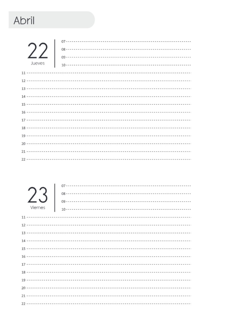 AGENDA DOS DIAS HORIZONTAL — page 90