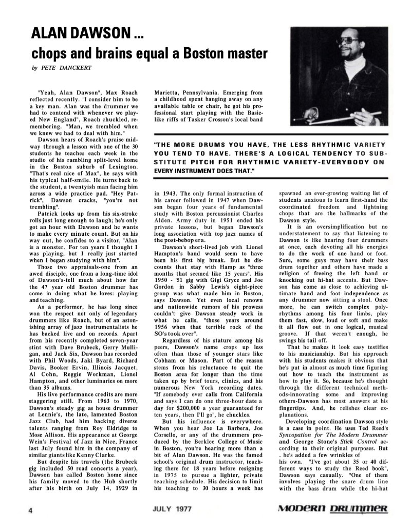 Modern Drummer - Alan Dawson — page 2
