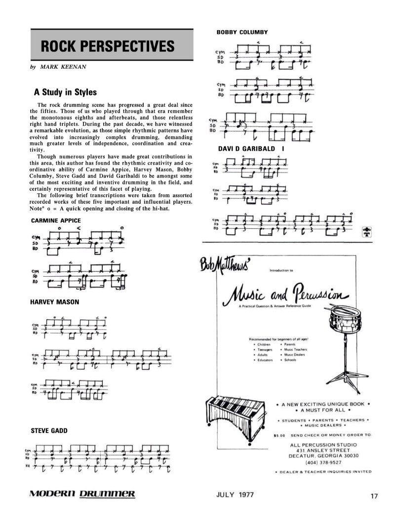 July 1977 - Modern Drummer - Alan Dawson — page 7