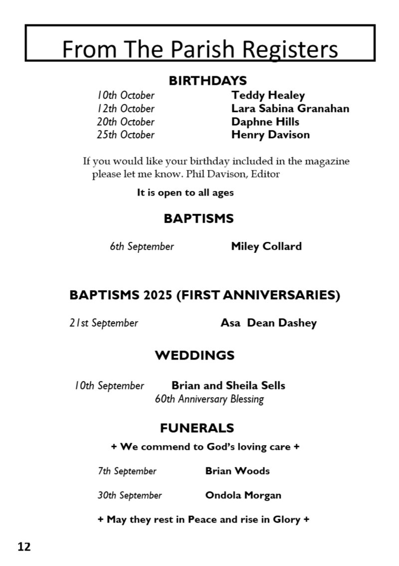 St Mary the Blesssed Virgin Magazine October 2026 — page 12