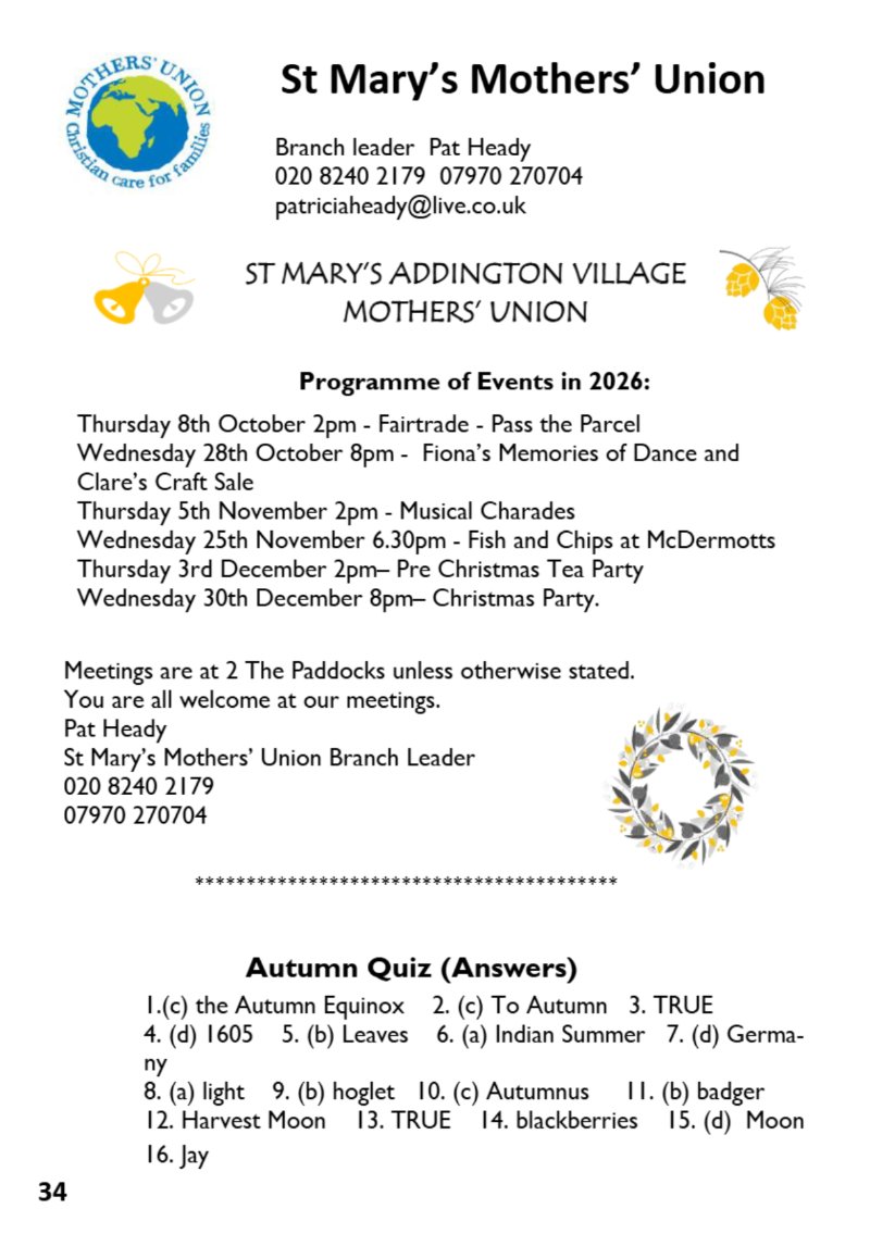 St Mary the Blesssed Virgin Magazine October 2026 — page 34
