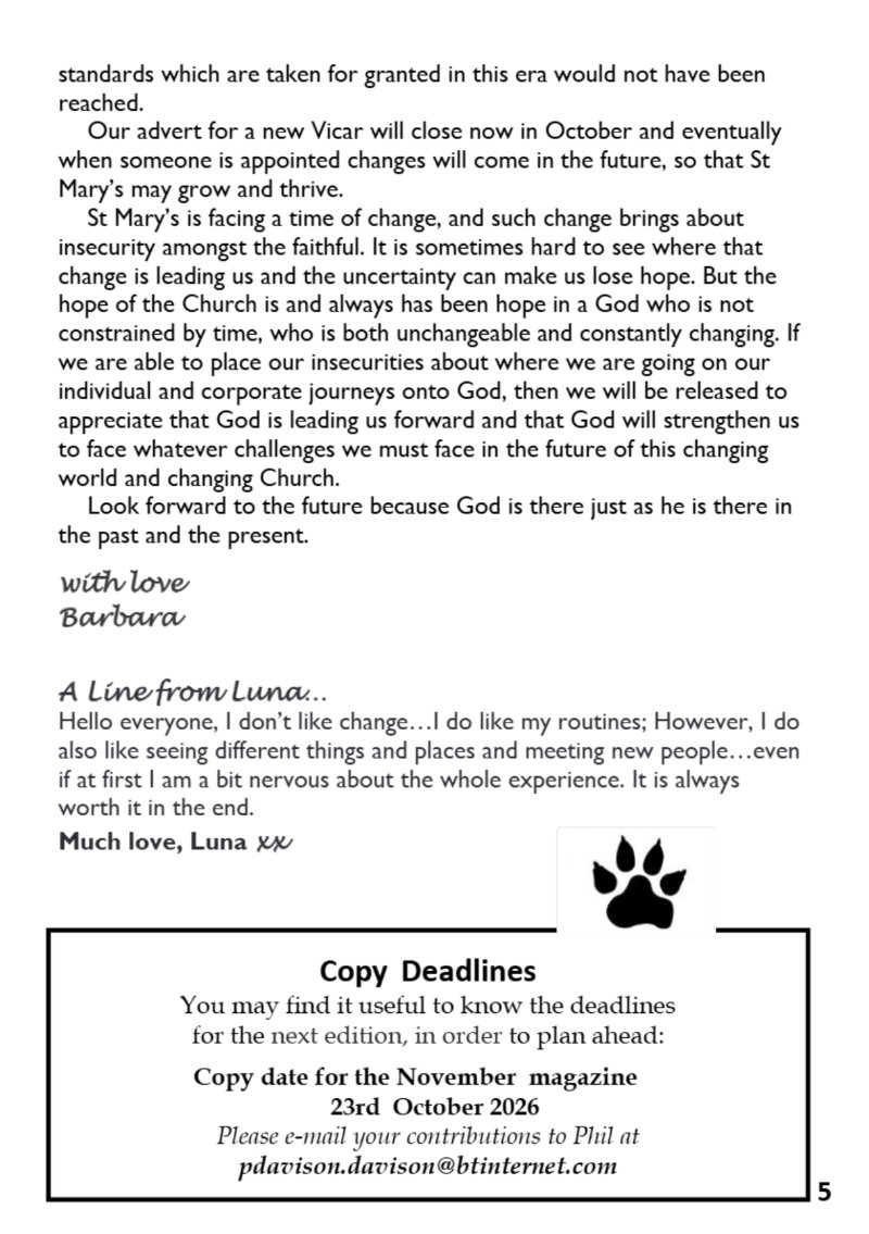 St Mary the Blesssed Virgin Magazine October 2026 — page 5