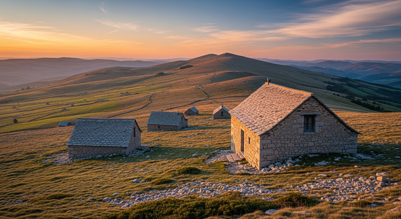 GRP Tour des Monts d’Aubrac: hikers and trail scenery